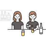A Person Serving Customers With A Mouse Shield On SVG Icon